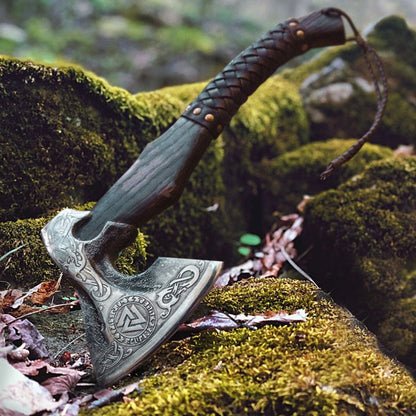 Forged Carbon Steel  VALKNUT Viking Battle Axe