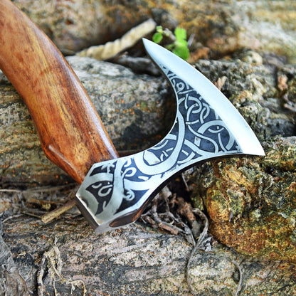 Forged Carbon Steel  VALKNUT Viking Battle Axe