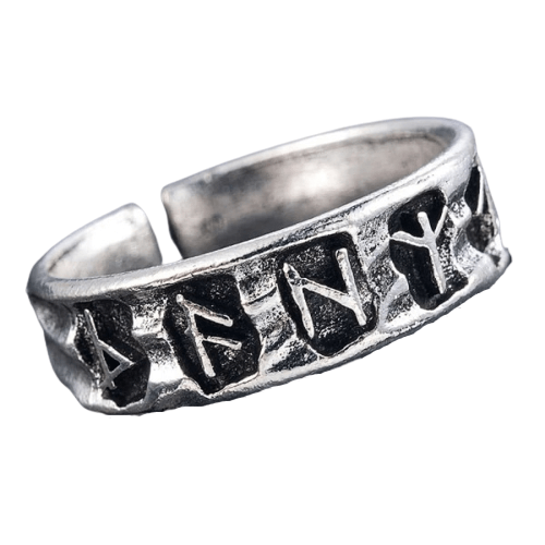 Viking Ring With Ancient Futhark Runes