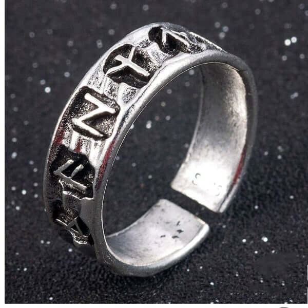 Viking Ring With Ancient Futhark Runes