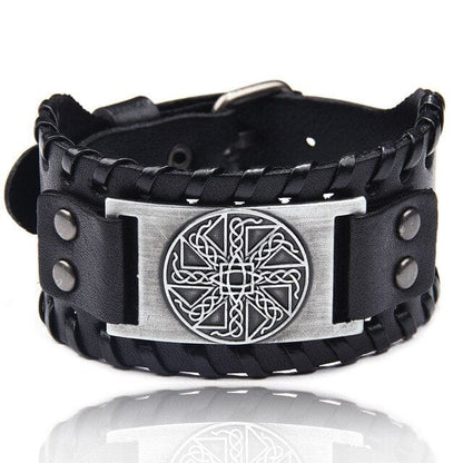 Kolovrat Celtic Knot Leather Bracelet