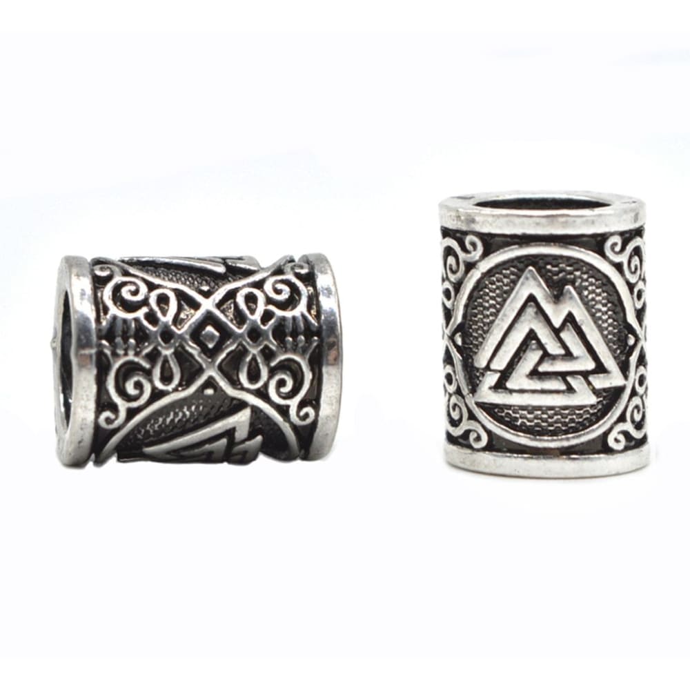 Viking Beard Bead With Valknut Symbol