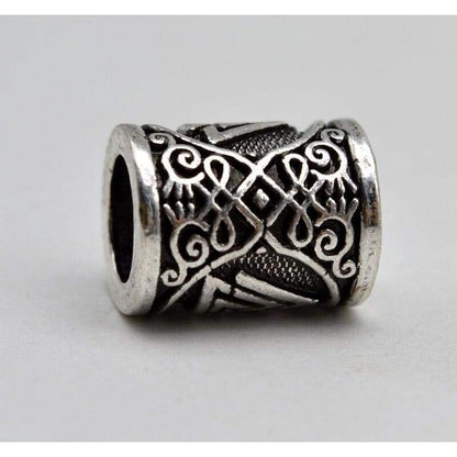 Viking Beard Bead With Valknut Symbol