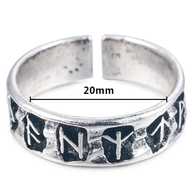 Viking Ring With Ancient Futhark Runes