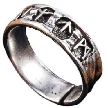 Viking Ring With Ancient Futhark Runes