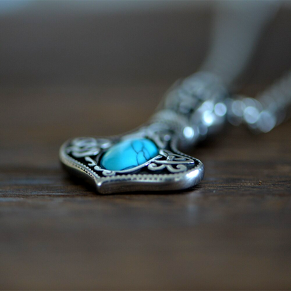 Thors Hammer Necklace - Turquoise Stone