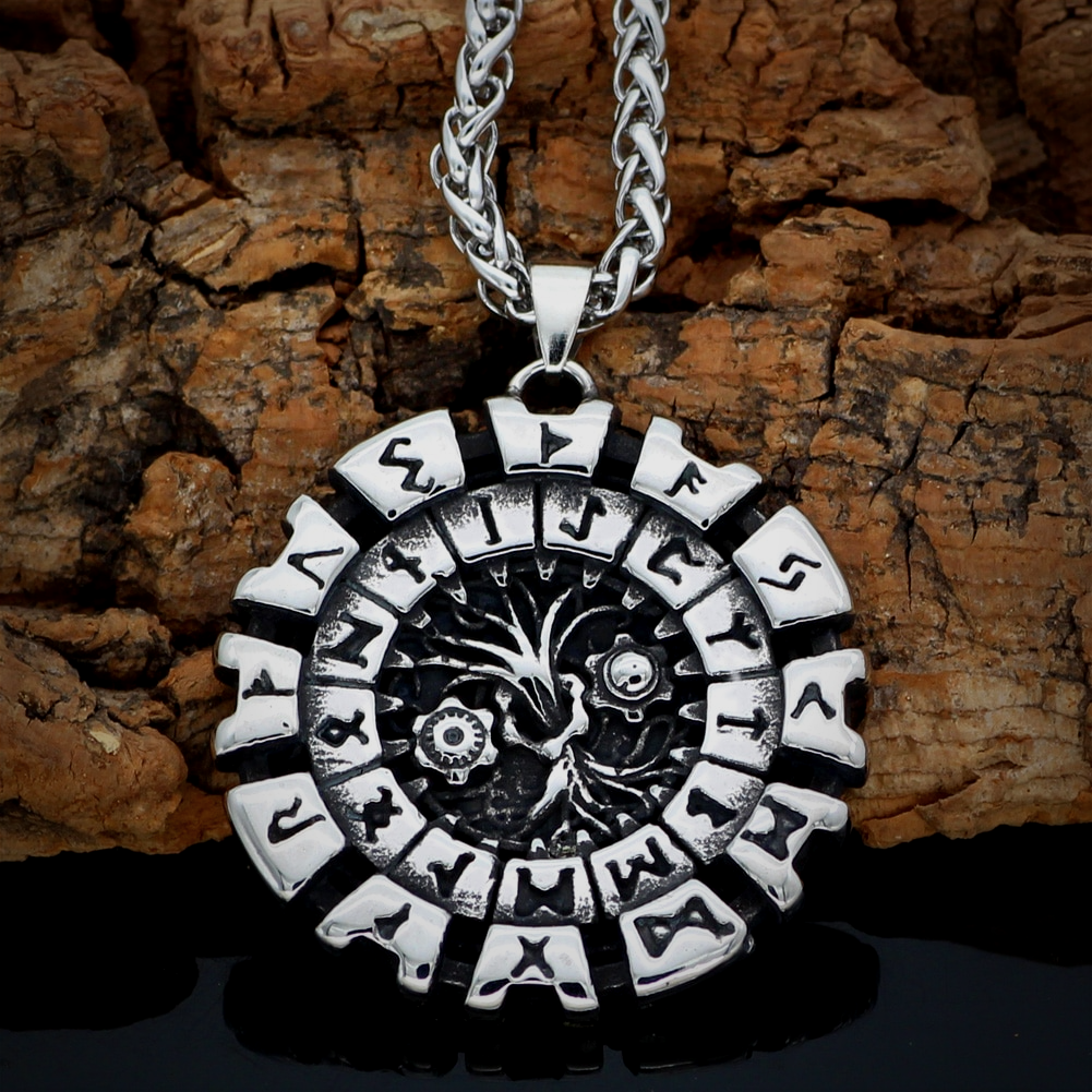 Viking Necklace - Yggdrasil Runic circle