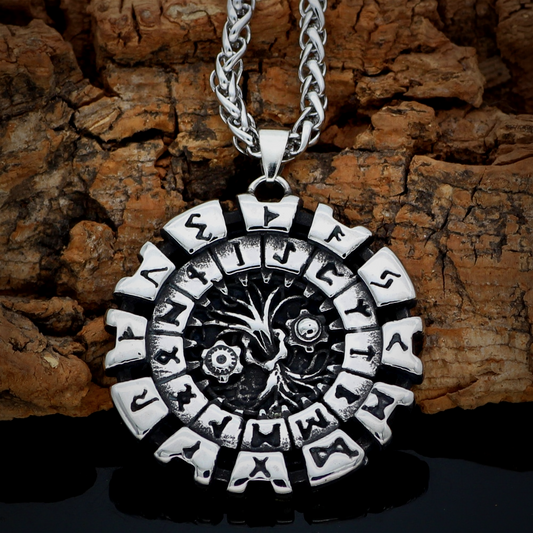 Viking Necklace - Yggdrasil Runic circle