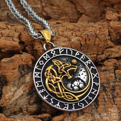 Viking Necklace - Wolf Runes