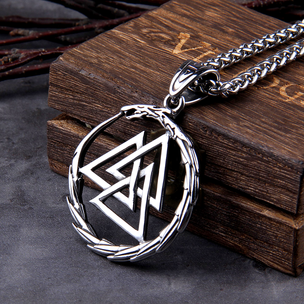 Viking Necklace - Midgard Serpent Valknut