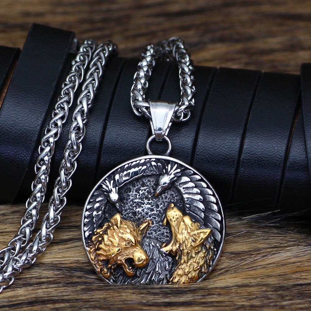 Viking Necklace - Wolves and Ravens