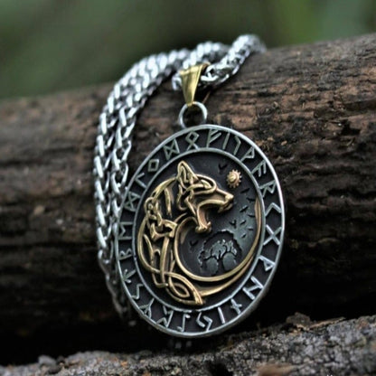 Viking Necklace - Wolf Runes