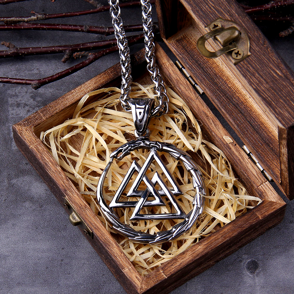 Viking Necklace - Midgard Serpent Valknut