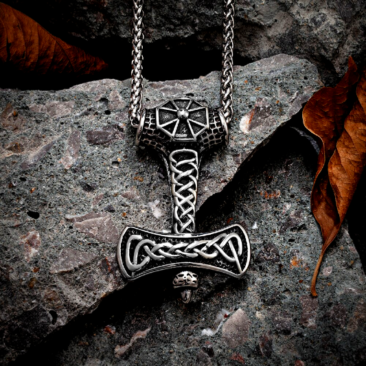 Thors Hammer Necklace - Knotted Cross