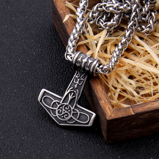 Thors Hammer Necklace - Algiz Rune