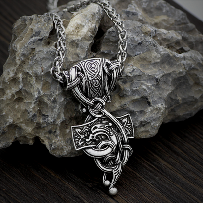 Thors Hammer Necklace - Nordic Dragon