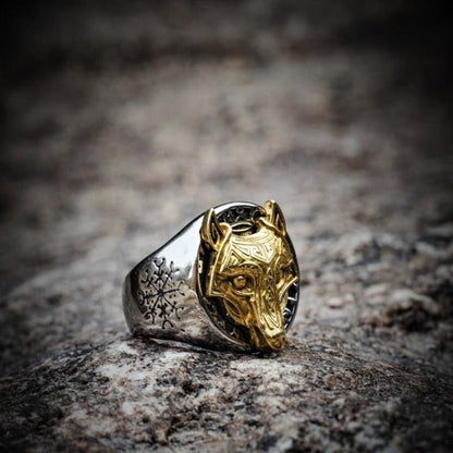 Viking Ring - Golden Wolf