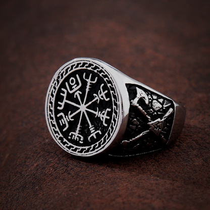 Viking Ring - Vegvisir Äxe