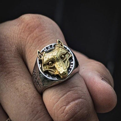 Viking Ring - Golden Wolf