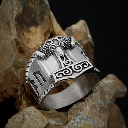 Viking Ring - Thors Hammer Runes