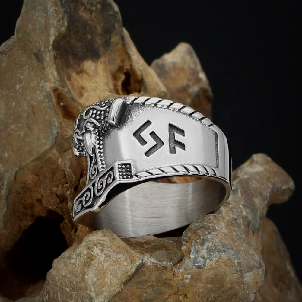 Viking Ring - Thors Hammer Runes